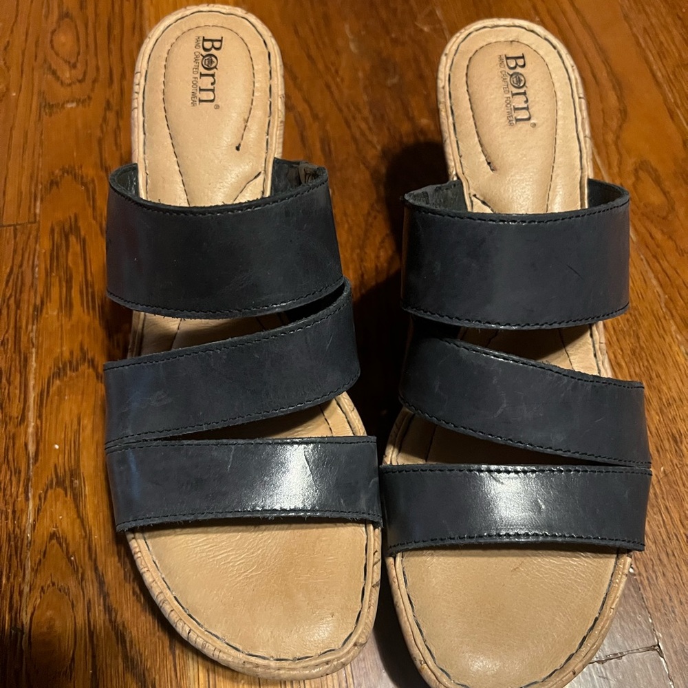 Born Black and Tan Women's Sandals